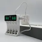 Qoltec Battery Charger for Ni-MH type R03 AAA R6 AA | LCD | USB-C cable | White  Foto 5