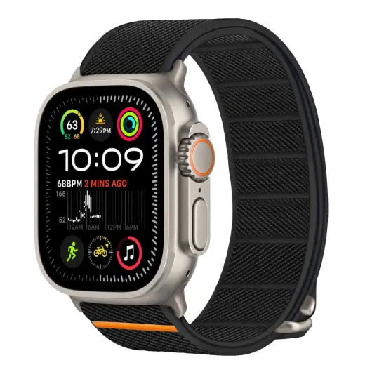 TECH-PROTECT NYLON SLIP APPLE WATCH 6 | 7 | 8 | 9 | 10 | SE | ULTRA 1 | 2 (44 | 45 | 46 | 49 MM) BLACK Foto 3