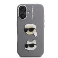 Karl Lagerfeld Grained PU K&CH Heads telefona maciņš iPhone 16 pelēks — Foto 2