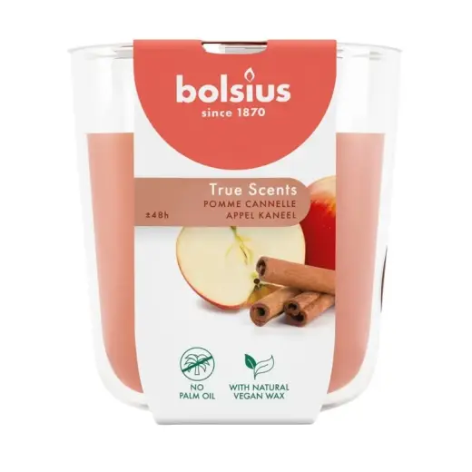 Svece arom. stikla gl. True Scents Ø97x85mm apple cinnamon
