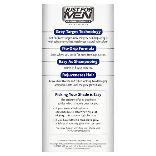 Just for Men Shampoo-in Permanent Hair Colour H40 Medium Dark Brown Foto 4