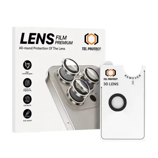 Tempered glass Tel Protect 3D Lens on camera for Iphone 17 Air black (lens 1 piece)
