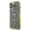 Guess IML 4G Glitter and Triangle Logo MagSafe Case for iPhone 16 Pro Max Brown — Foto 1