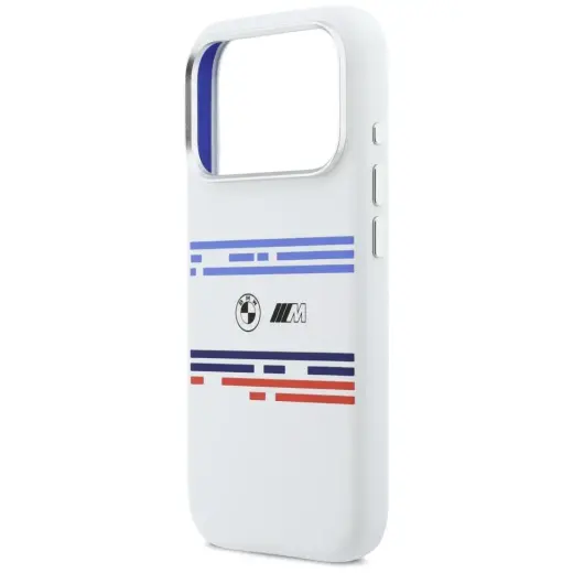 BMW M Silicon Horizontal Line MagSafe Case for iPhone 17 Pro White Фото num