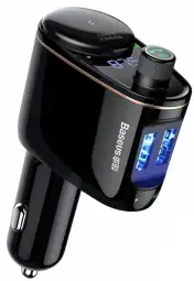 Baseus raidītājs FM Locomotive S-06 Bluetooth MP3 auto lādētājs melns Foto 1