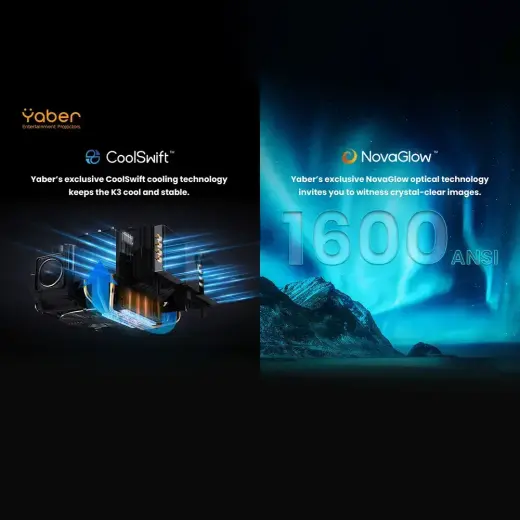 Yaber K3 LCD FullHD 1080p Multimedia Projector with JBL Speakers - Black Photo