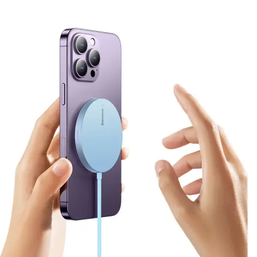 Baseus Simple Mini3 magnetic charger MagSafe Qi 15W blue Photo