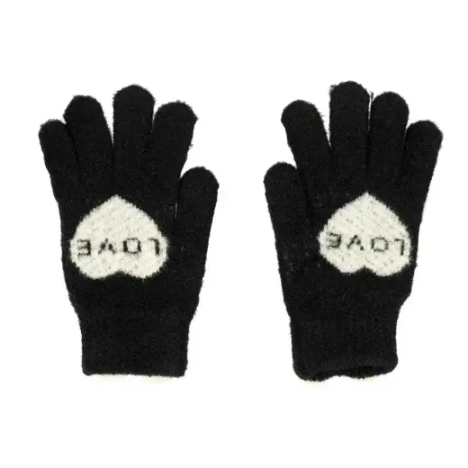 Gloves for touch screens LOVE BLACK Photo