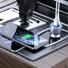 Dudao R4Ultra 120W Power Delivery Quick Charge LED Car Charger USB-A USB-C - Gray Foto 3