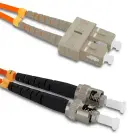 Qoltec Patchcord fiber optic SC/UPC - ST/UPC | Multimode | 50/125 | OM2 | Duplex | 1m — Foto 1