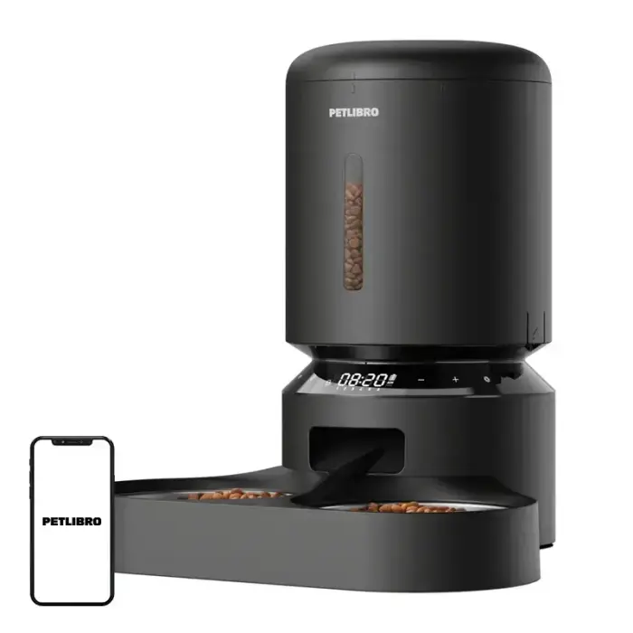 PETLIBRO Granary 5L Pet Food Dispenser with Double Bowl (Black)