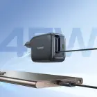 Baseus EnerCore CJ11 45W Wall Charger with USB-C Port and Retractable USB-C Cable - Black Foto 7