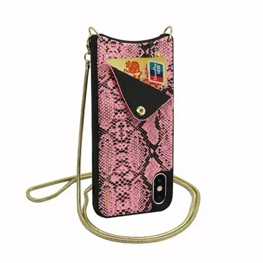 BAG - SNAKE Leather Case - IPHONE XS MAX Pink Foto 3