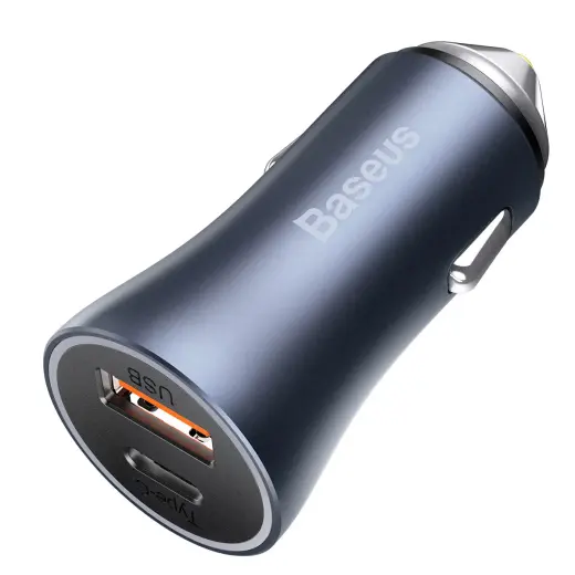 Baseus Golden Contactor Pro car charger, 2x USB, 40W (gray) Photo