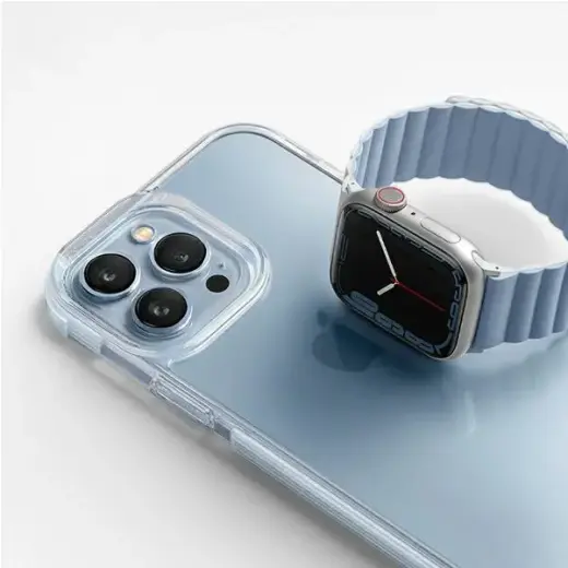UNIQ pasek Revix Apple Watch Series 4|5|6|7|8|SE|SE2|Ultra 42|44|45|49mm. Reversible Magnetic biały-niebieski|white-blue Фото num
