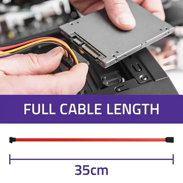 Qoltec SATA cable Straight | Right angle | 0.35m Photo