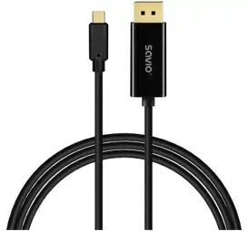 Kabelis SAVIO USB-C - DisplayPort 1.2 1080P/240Hz 4K/60Hz 2m