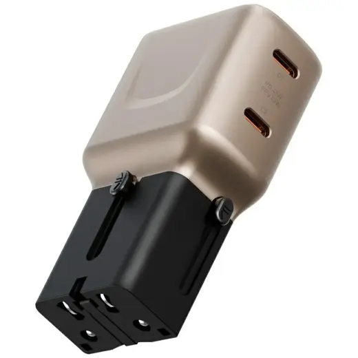 Wall charger Energea TravelGo Adapter 45 2xUSB-C 45W gold-black