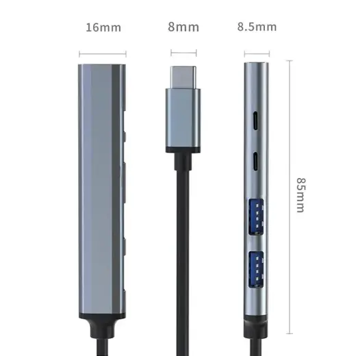HUB adapter USB C 3.1 5in1, USB C PD, USB C Фото num