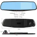 Car Dash Cam DVR-01 Mirror 5,0 inches + rear camera Foto 3