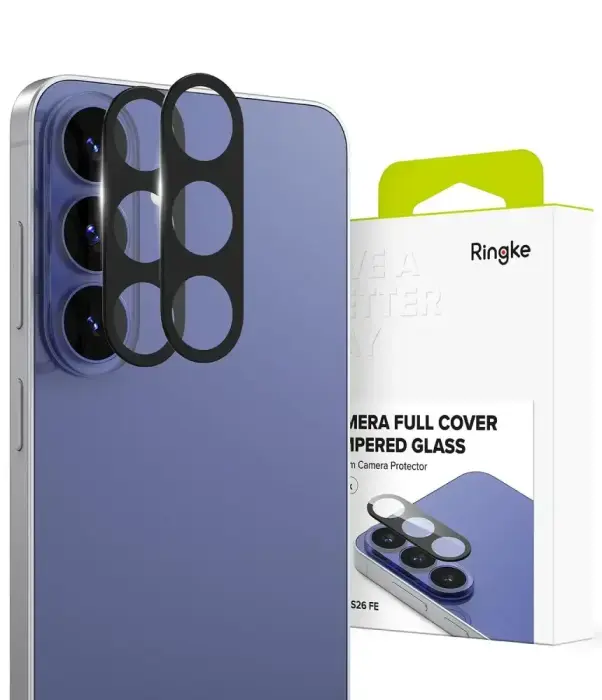 Ringke Camera Full Cover kameras aizsargstikls telefonam Samsung Galaxy S26 FE (S741) melns (2 gab.)
