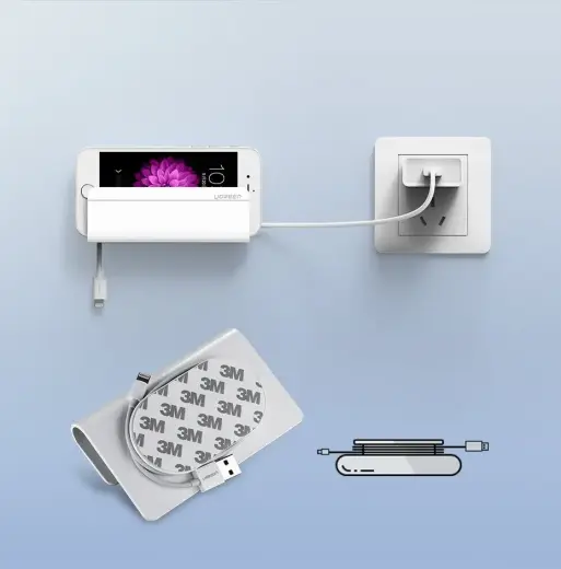 Ugreen wall mount smartphone stand for charging white (30394) Photo