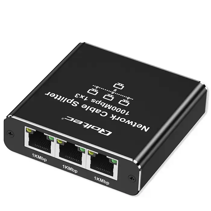 Qoltec Splitter Ethernet mini SWITCH 1x3 RJ45 | 1000Mb/s | USB-C | Aluminium Foto 16