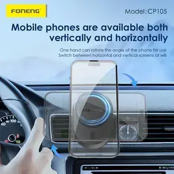 Foneng Car holder CP105 magnetic with induction charging to air vent black (damaged packaging) Photo