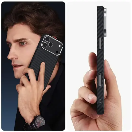 TECH-PROTECT ION CARBON MAGSAFE IPHONE 17 PRO BLACK|SILVER Foto 4