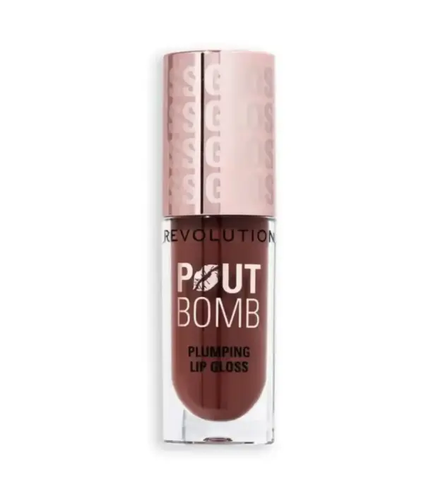 Makeup Revolution, Pout Bomb, Plumping, Lip Gloss, Espresso Cool, 4.6 ml