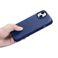 iCarer Case Leather cover for iPhone 14 Plus genuine leather case blue (compatible with MagSafe) — Photo 3