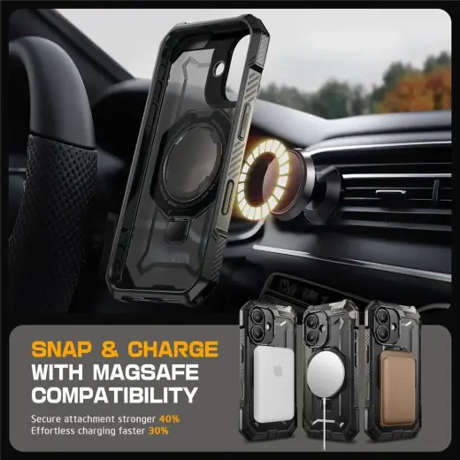 Supcase UB Grip Mag Case with MagSafe for iPhone 16 - Black Photo