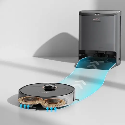 UWANT U200 Pro Robot Vacuum Cleaner with Mop Function + Charging|Cleaning Station - Gray Фото num