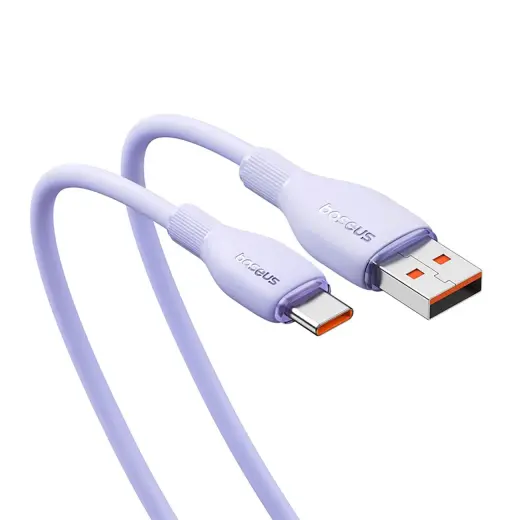 Baseus Pudding провод для передачи данных и зарядки | USB-A на USB-C | 100W | 2m | фиолетовый Фото num