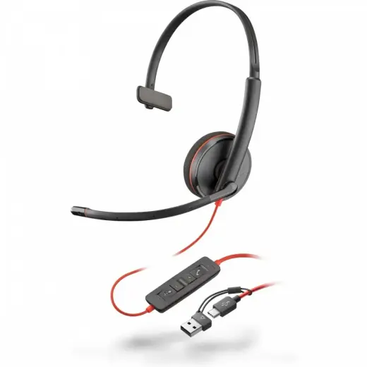 Headset Blackwire 3210 USB-C + USB-C|A (Bulk) 8X214A6
