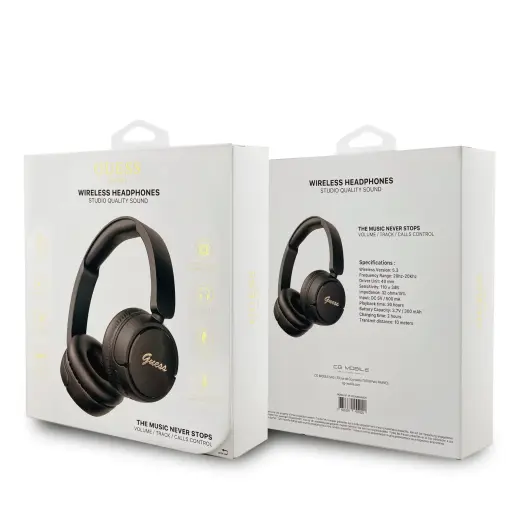 Guess Script Metal Logo Wireless Headphone Black Foto 3