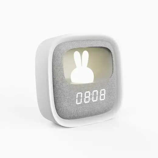 Alarm clock with LED Bunny night light PURE FNL-06 AURORA white square Forever Light Photo