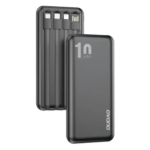 Dudao K6Pro Универсальный 10000mAh Внешний аккумулятор (powerbank) с USB кабелем, USB-C, Lightning Черный (K6Pro-черный) Фото num