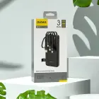 Dudao K11 10000mAh Powerbank with Built-in Cables - Black Foto 4