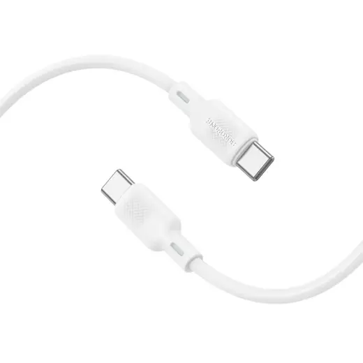 Borofone BX113 Lenny datu pārraides un uzlādes vads | USB-C uz USB-C | 60W | 1m | balts Foto 2