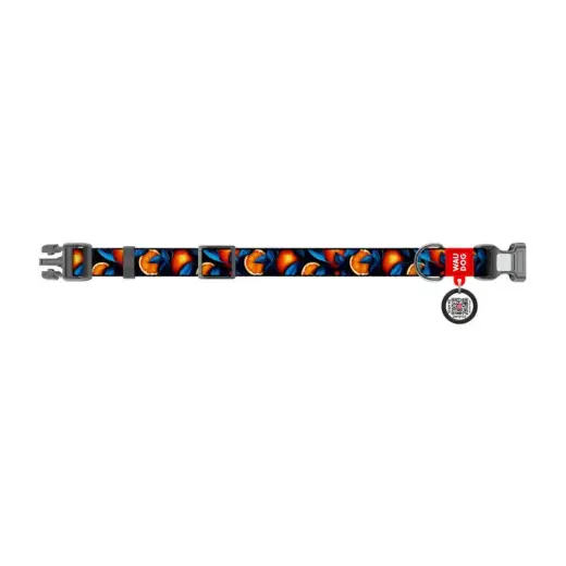 Waudog "Oranges" nylon dog collar with QR code, size L Фото num