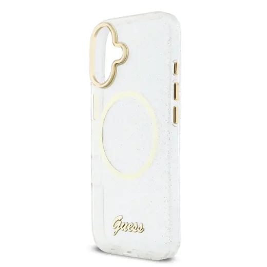 Guess IML Glitter Script Strap MagSafe Case for iPhone 17 Transparent Foto 3
