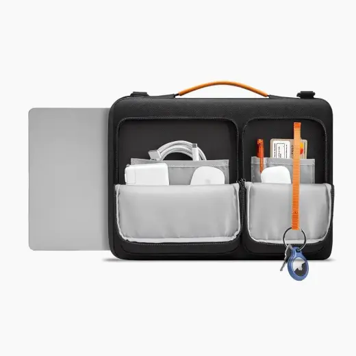 Tech-Protect Defender Bag for Laptop 13-14 - Black and Orange Фото num