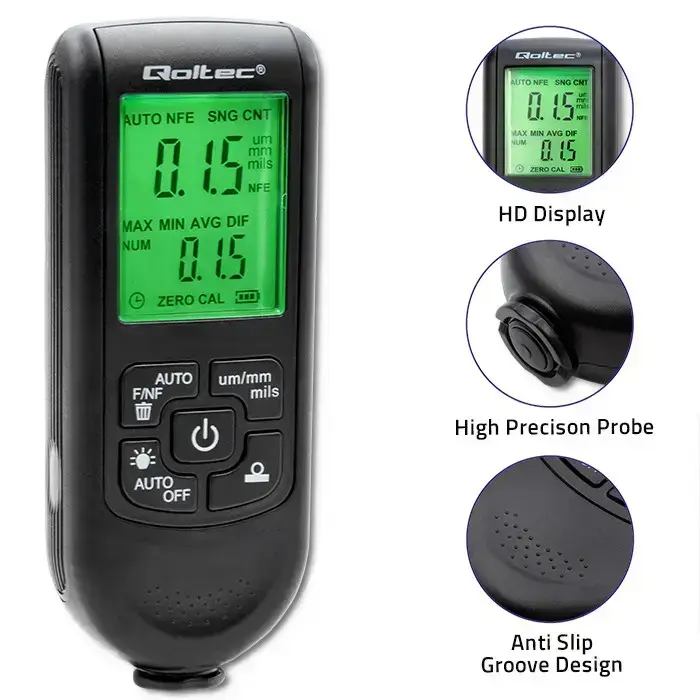 Qoltec Coating thickness gauge with LCD | 0 ~ 2000um Foto 6