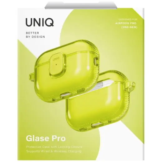 Case UNIQ Glase Pro for AirPods Pro 3     Lock Case yellow Foto 6