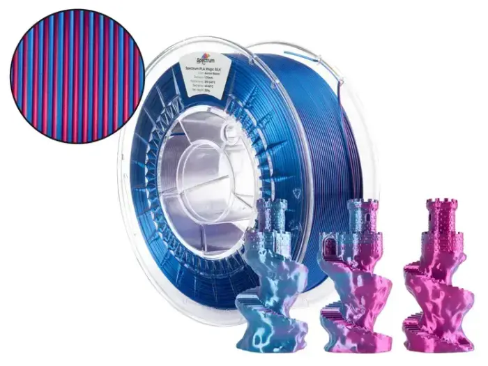 Filaments PLA Magic silk AURORA BLOOM (Blue, Magenta) 1kg Spectrum