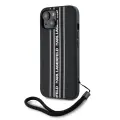 Karl Lagerfeld PU Saffiano Athleisure Stripe and Strap Case for iPhone 15 Pink — Photo 1