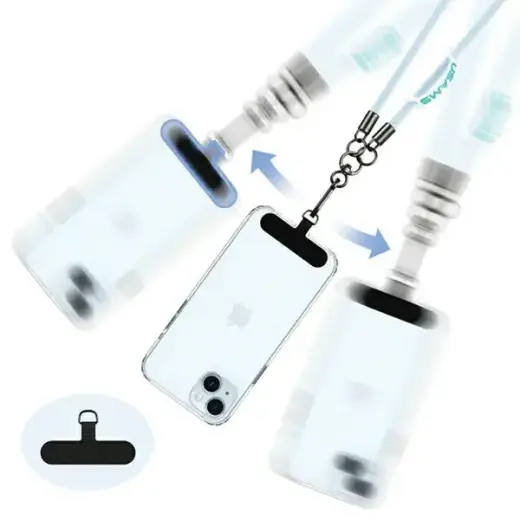 USAMS Uniwersalna smycz do telefonu 1,2m czarny|black ZB282GS01 (US-ZB282) Foto 4