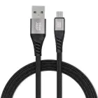 Cable USB A to Micro USB Blue Star 2A with braid 1,2 m TFK-DC-003 black Photo
