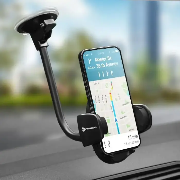 Car phone holder Forcell F-Grip Oval 27 cm windshield / dashboard / air vent black Photo